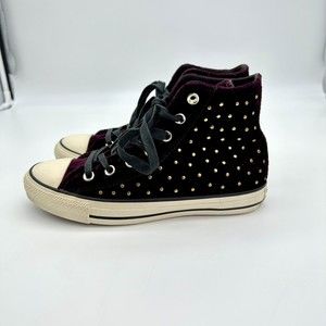 Converse Chuck Taylor High Top Women's Size 7.5 Velvet Stud Dark Sangria 558992C